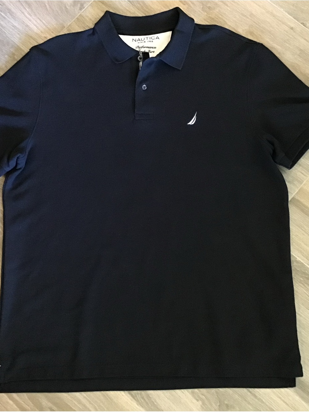Nautica Men's Dark Navy Polo with White Sail Logo